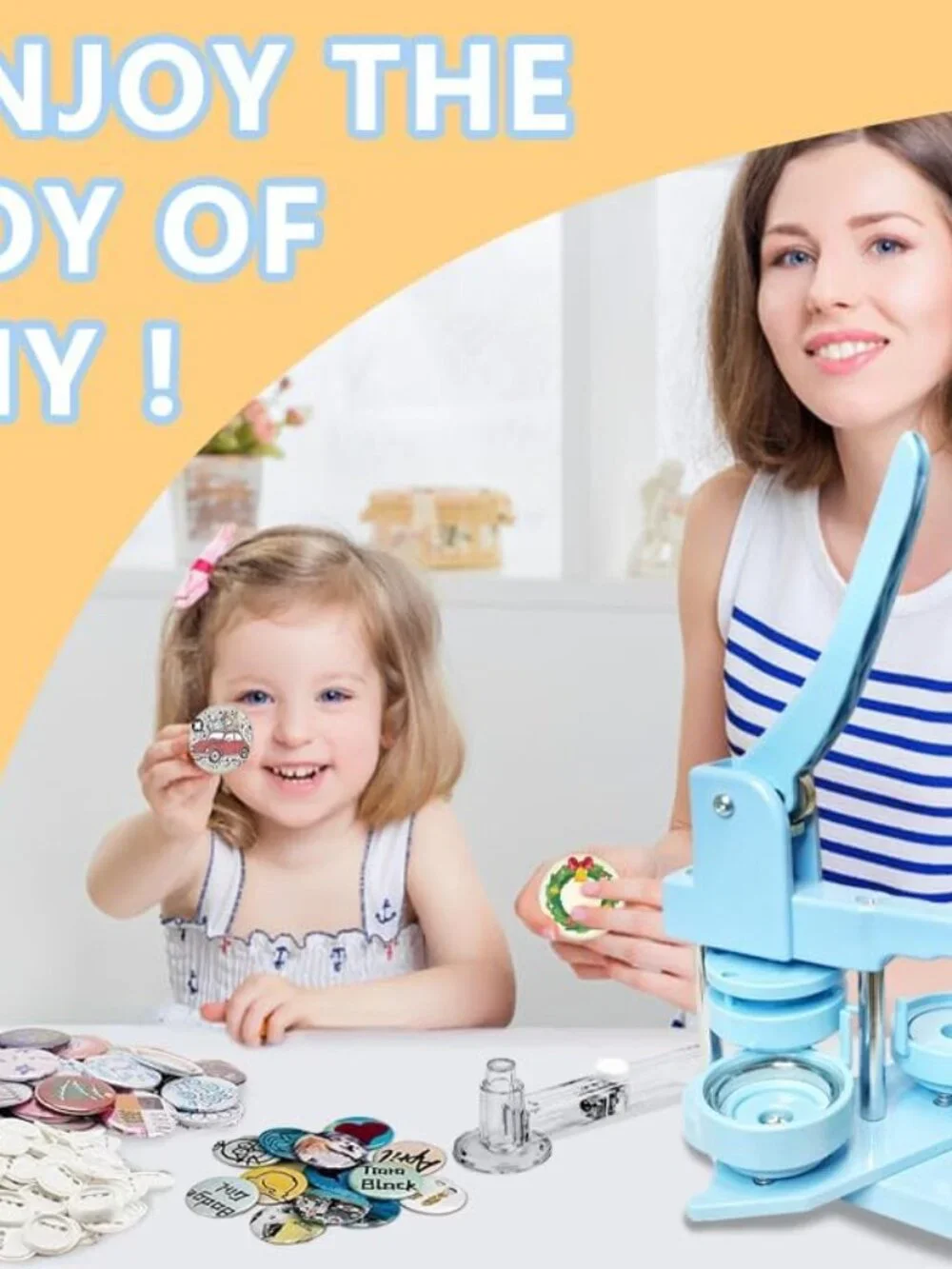 Button Maker Machine, Button Pin Maker 3rd Gen Installation-Free DIY, Button Pre - Picture 4 of 6